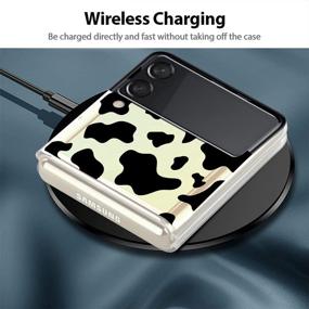 img 2 attached to 🐄 LSL Cow Print Clear Cute Design Case for Samsung Galaxy Z Flip 3 5G: Shockproof Protection, Wireless Charging, Slim Phone Cover - Full Body Protection