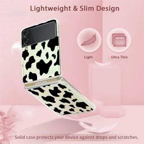 img 3 attached to 🐄 LSL Cow Print Clear Cute Design Case for Samsung Galaxy Z Flip 3 5G: Shockproof Protection, Wireless Charging, Slim Phone Cover - Full Body Protection