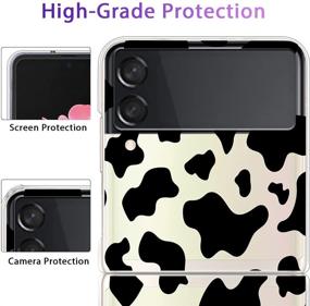 img 1 attached to 🐄 LSL Cow Print Clear Cute Design Case for Samsung Galaxy Z Flip 3 5G: Shockproof Protection, Wireless Charging, Slim Phone Cover - Full Body Protection