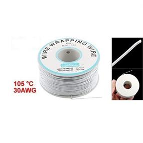 img 2 attached to 🔌 High-Quality PVC Coated Tin Plated Copper Wire for PCB Soldering - 30AWG, 105°C, White