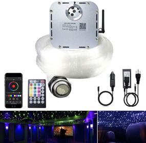 img 4 attached to 🌟 AKEPO 32W APP Twinkle Fiber Optic Lights Kit with Music Activation, RGBW Star Ceiling Sky Light, Including 1000pcs 16.4ft/5m 0.03in/0.75mm Optical Fiber Cable, 28key Remote, and Crystals for Car & Media Room Decoration