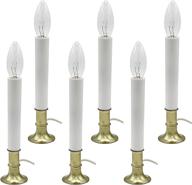 electric window candle lamp 6-pack with dusk to dawn sensor, brass plated base 🕯️ - ready to use, lights on in dark and off in light - creative hobbies logo