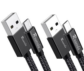 img 4 attached to Ruaeoda Long Micro USB Cable Android Charger 6Ft 2Pack With Gold-Plated PS4 Charger Cable - High Speed 2