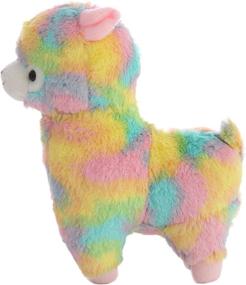 img 1 attached to 7-inch Rainbow Alpaca Lamb Stuffed Animal Toy - Cuddly Soft Plush Pillow Cushion for Kids, Fiesta Toy Graduation, Valentine's Day, Birthday, Xmas, Christmas - Best Gifts