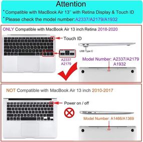 img 3 attached to 🌈 MOSISO Чехол для MacBook Air 13 дюймов 2021-2018: Дизайн "Радужные облака" с клавиатурной накладкой и защитной пленкой для экрана