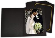 🖼️ golden state art 50-pack: acid-free photo folders for 4x6 or 5x7 pictures - perfect for portraits, special events, graduations & weddings - black with gold lining logo