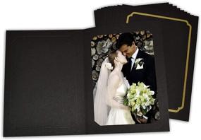 img 4 attached to 🖼️ Golden State Art 50-Pack: Acid-Free Photo Folders for 4x6 or 5x7 Pictures - Perfect for Portraits, Special Events, Graduations & Weddings - Black with Gold Lining