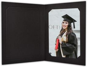 img 1 attached to 🖼️ Golden State Art 50-Pack: Acid-Free Photo Folders for 4x6 or 5x7 Pictures - Perfect for Portraits, Special Events, Graduations & Weddings - Black with Gold Lining