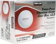 enhance your golf performance: kirkland signature three-piece urethane cover golf ball v2.0 - 24 white balls logo