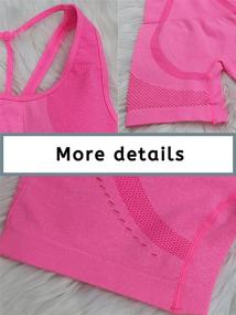 img 1 attached to 🏋️ Kinbor Womens Seamless Strappy Padded Sports Bras with High Waisted Shorts: Ultimate Yoga Gym Outfit Combo