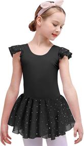 img 4 attached to 👗 Glittery Girl's Clothing: Boyoo Ruffle Sleeve Leotard Shines with Style