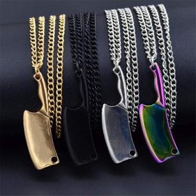 img 1 attached to Stylish Ailiessy Knife Shape Necklace Choker: Hip Hop Jewelry Gift for Chefs with a Punk Goth Vibe