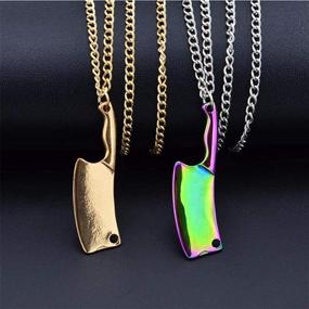 img 2 attached to Stylish Ailiessy Knife Shape Necklace Choker: Hip Hop Jewelry Gift for Chefs with a Punk Goth Vibe