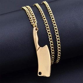 img 3 attached to Stylish Ailiessy Knife Shape Necklace Choker: Hip Hop Jewelry Gift for Chefs with a Punk Goth Vibe