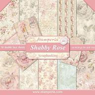 📝 double-sided paper pad 12x12 - stamperia shabby rose, 10 designs, 1 each logo