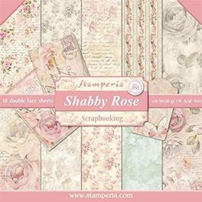 img 1 attached to 📝 Double-sided Paper Pad 12x12 - Stamperia Shabby Rose, 10 Designs, 1 Each