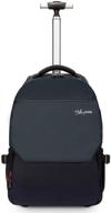 🎒 blue hollyhome large storage multifunction travel laptop wheeled rolling backpack - 19 inches logo