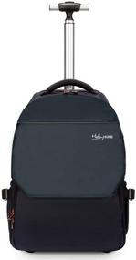 img 4 attached to 🎒 Blue HollyHOME Large Storage Multifunction Travel Laptop Wheeled Rolling Backpack - 19 Inches