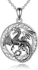 img 4 attached to Sterling Silver Dragon Necklace Pendant for Girls' Jewelry