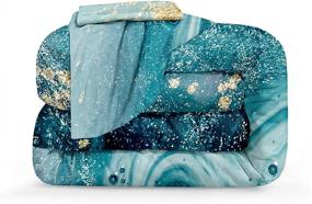 img 1 attached to Marble Comforter Set in Teal Blue with Soft Microfiber Filling - Bedbay Teal 🛏️ Marble Bedding Set for Queen Size Bed, Includes 1 Comforter and 2 Pillowcases (Blue, Queen)