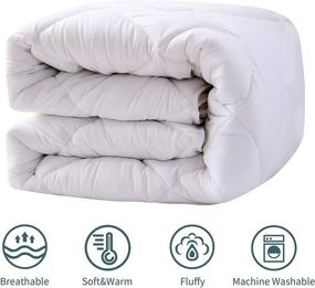 img 3 attached to 🛏️ Premium Ventidora White Down Alternative Comforter King - All Season, Breathable, and Comfortable - 8 Corner Duvet Tabs, Machine Washable - Box Stitched Comforter Duvet Insert - 106x90 Inches