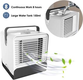 img 1 attached to Portable Mini Personal Air Cooler with USB Charging - Super Quiet Humidifier Misting Fan for Office, Home, Desk, Bedroom, Dorm - Ideal for Fan Use