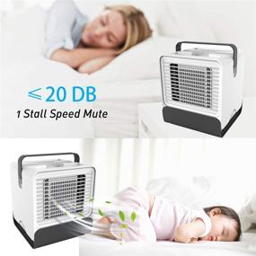 img 2 attached to Portable Mini Personal Air Cooler with USB Charging - Super Quiet Humidifier Misting Fan for Office, Home, Desk, Bedroom, Dorm - Ideal for Fan Use