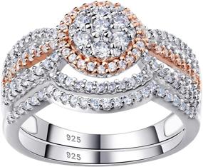 img 4 attached to 💍 Newshe Sterling Silver Engagement Wedding Jewelry for Women - Ideal for Weddings & Engagements