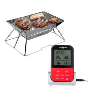 img 1 attached to 🔥 Magiques: Twin Probe Wireless Remote Digital Meat Cooking Grilling Smoking Thermometer with Large LCD Backlit Screen - Ideal for Smoker Kitchen Oven BBQ