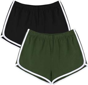 img 4 attached to 👖 Cool and Comfortable: URATOT 2 Pack Cotton Sport Shorts for Yoga, Dance, and Athletic Activities