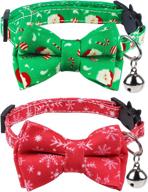 🎄 festive friendship collar for cats & dogs: christmas cat collar with bell, bow breakaway & bowtie - kitten collar 2 pack logo