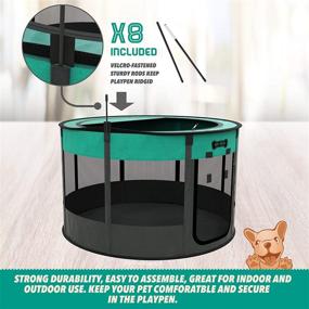 img 1 attached to 🏞️ Ruff 'N Ruffus Portable Foldable Pet Playpen with Complimentary Carrying Case & Travel Bowl: 2 Sizes, Indoor/Outdoor Exercise Kennel with Water-Resistant Removable Shade Cover for Dogs, Cats, and Rabbits