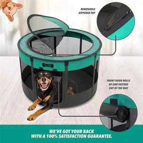 img 2 attached to 🏞️ Ruff 'N Ruffus Portable Foldable Pet Playpen with Complimentary Carrying Case & Travel Bowl: 2 Sizes, Indoor/Outdoor Exercise Kennel with Water-Resistant Removable Shade Cover for Dogs, Cats, and Rabbits