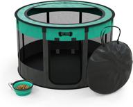 🏞️ ruff 'n ruffus portable foldable pet playpen with complimentary carrying case & travel bowl: 2 sizes, indoor/outdoor exercise kennel with water-resistant removable shade cover for dogs, cats, and rabbits logo