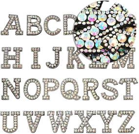 img 3 attached to 👗 Dazzling David Accessories: 26Pcs A-Z Alphabet Letters Iron On Rhinestone Patches for DIY Decorations on Clothing, Shoes, Hats