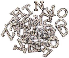 img 2 attached to 👗 Dazzling David Accessories: 26Pcs A-Z Alphabet Letters Iron On Rhinestone Patches for DIY Decorations on Clothing, Shoes, Hats