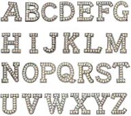 👗 dazzling david accessories: 26pcs a-z alphabet letters iron on rhinestone patches for diy decorations on clothing, shoes, hats logo