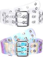 pieces grommet studded leather holographic logo