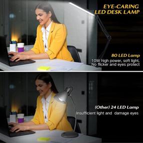 img 1 attached to Illuminate Your Workspace with HANUET LED Swing Arm Desk Lamp - Eye-Caring, Dimmable, and Memory Function Equipped Architect Table Desk Lamp for Home and Office