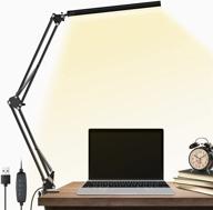 illuminate your workspace with hanuet led swing arm desk lamp - eye-caring, dimmable, and memory function equipped architect table desk lamp for home and office логотип