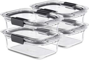 img 4 attached to 🥡 Rubbermaid Brilliance Glass Storage 3.2-Cup Food Containers - BPA Free, Leak Proof (4-Pack)