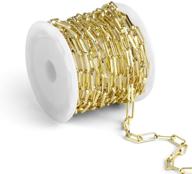 🔗 quality 12 feet 14k gold plated oval paperclip chain for jewelry making - bulk raw chains logo