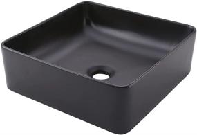 img 4 attached to 💎 KES BVS122-BK: Elegant 14 Inch Black Ceramic Vessel Sink for Lavatory Vanity - Perfect for Cabinet Countertop