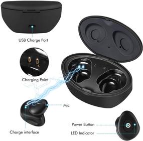 img 2 attached to Беспроводные наушники True Wireless Stereo - наушники Bluetooth 5.0 с восемью часами воспроизведения, звуком Hi-Fi 3D 🎧 - миниатюрное вкладышевое гарнитура для бега и спорта, совместимые с iPhone, Samsung, Android и многое другое.