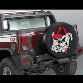 img 3 attached to 🏈 Black Lovsonm Georgia Bulldogs Wheel Tire Covers - Liberty Spare Tire Cover for Trailer, RV, SUV, Truck Wheel (17 inch, Fits Wheel Diameter: 23.5-32.5 Inches)