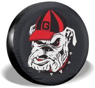 🏈 black lovsonm georgia bulldogs wheel tire covers - liberty spare tire cover for trailer, rv, suv, truck wheel (17 inch, fits wheel diameter: 23.5-32.5 inches) logo