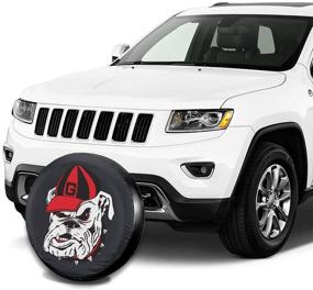 img 1 attached to 🏈 Black Lovsonm Georgia Bulldogs Wheel Tire Covers - Liberty Spare Tire Cover for Trailer, RV, SUV, Truck Wheel (17 inch, Fits Wheel Diameter: 23.5-32.5 Inches)