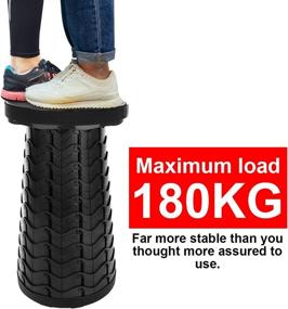 img 3 attached to Jesdoo Portable Retractable Stool: Adjustable, Foldable Camping Stool for Max. 400lb Weight, Perfect for Outdoor, Camping, Fishing, Subway, Party, Kitchen (Black)