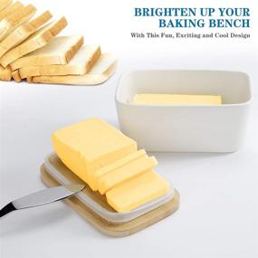 img 1 attached to 🧈 Porcelain Butter Airtight Keeper Container: Keep Your Butter Fresh & Delicious