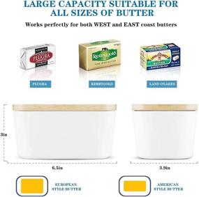 img 3 attached to 🧈 Porcelain Butter Airtight Keeper Container: Keep Your Butter Fresh & Delicious